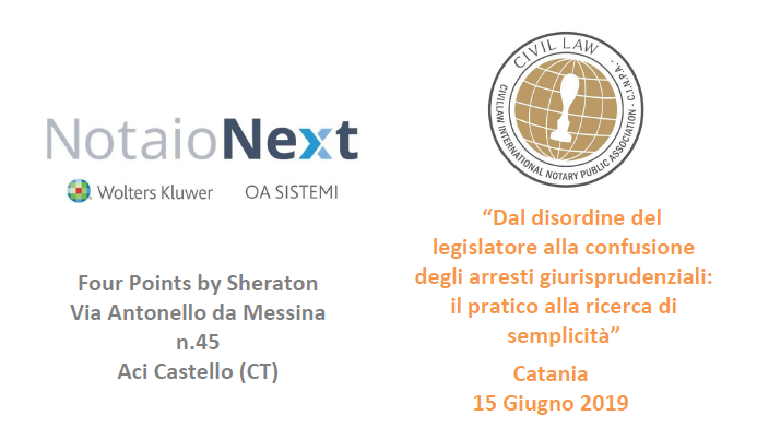 CATANIA - 61° Evento Formativo dell’Associazione Civil Law sul Tema “Dal disordine del legislatore alla confusione degli arresti giurisprudenziali: il pratico alla ricerca di semplicità”